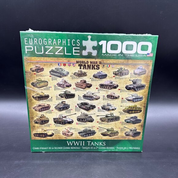 1000 Piece Jigsaw Puzzle World War II Tanks Eurographics USA Military New in Box - Picture 2 of 9